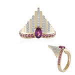 Rhodolith-Silberring