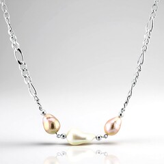 Collana in argento con Perla d'Acqua Dolce Bianca