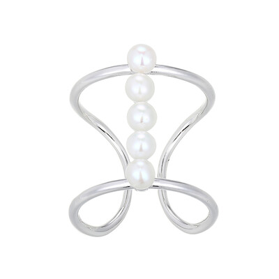 Anello in argento con Perla d'Acqua Dolce Bianca