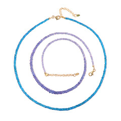 Parure en argent et Apatite bleu néon