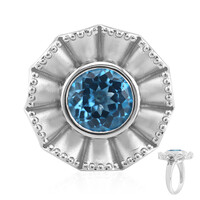 Anello in argento con Topazio Blu Svizzero (Remy Rotenier)