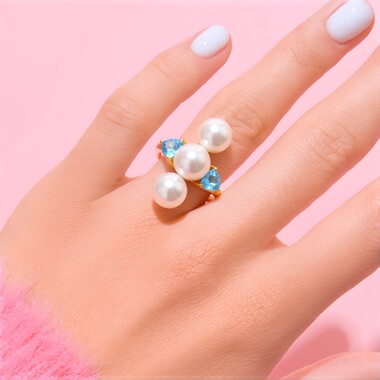 Anello in oro con Perla Bianca dei Mari del Sud (Michelle Albala)