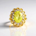 Anello in argento con Quarzo Ouro Verde (Gems en Vogue)