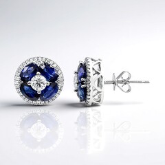 Orecchini in oro con Zaffiro Ceylon Blu (CIRARI)