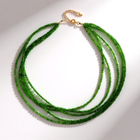 Collana in argento con Diopside Russo