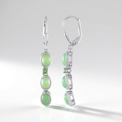 Orecchini in argento con Crisoprasio (KM by Juwelo)