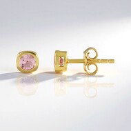 Pendientes en plata con Turmalina rosa de Nigeria