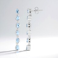 Boucles d'oreilles en argent et Topaze bleu ciel