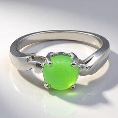 Anello in argento con Crisoprasio Imperiale