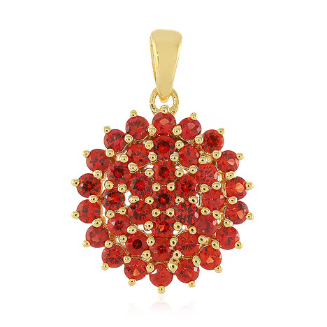 Abendroter Rubin-Silberanhänger