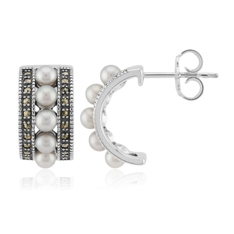 Orecchini in argento con Perla d'Acqua Dolce Argentata (TPC)