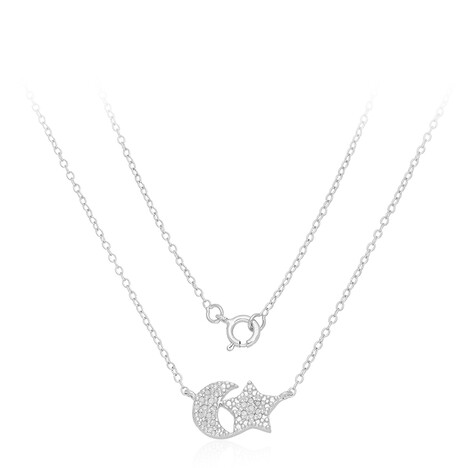 Salz-und-Pfeffer-Diamant-Silbercollier