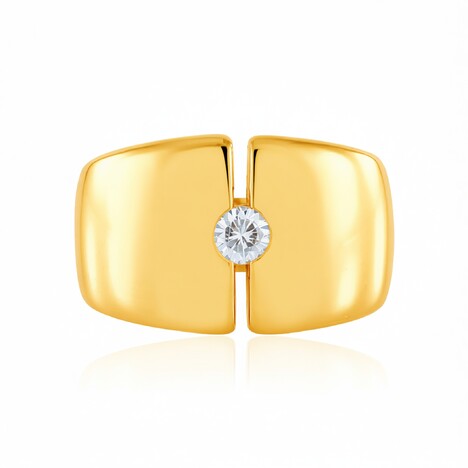 Zilveren ring met een zirkoon (de Melo Essence)