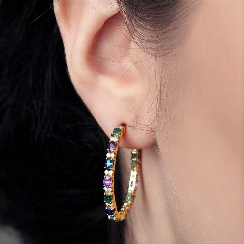 Pendientes en oro con Zafiro (CIRARI)