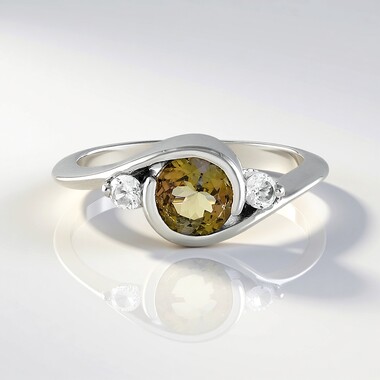 Unheated Yellow Tanzanite Silver Ring
