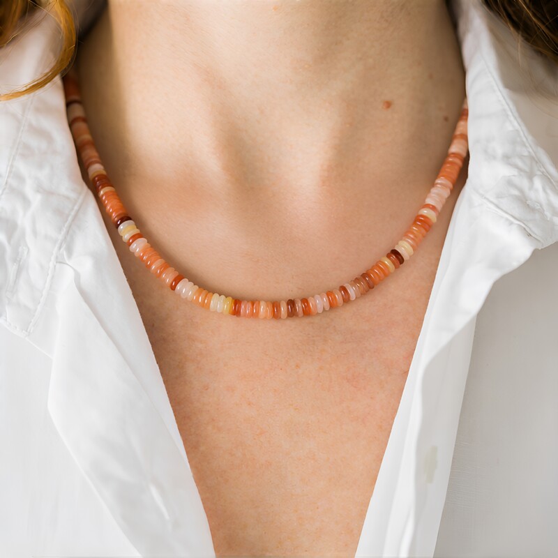 Red Aventurine Silver Necklace