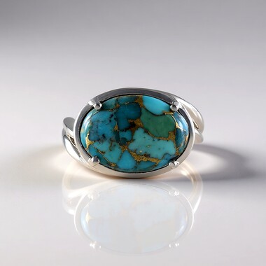 Anello in argento con Turchese Ramato Blu (Faszination Türkis)