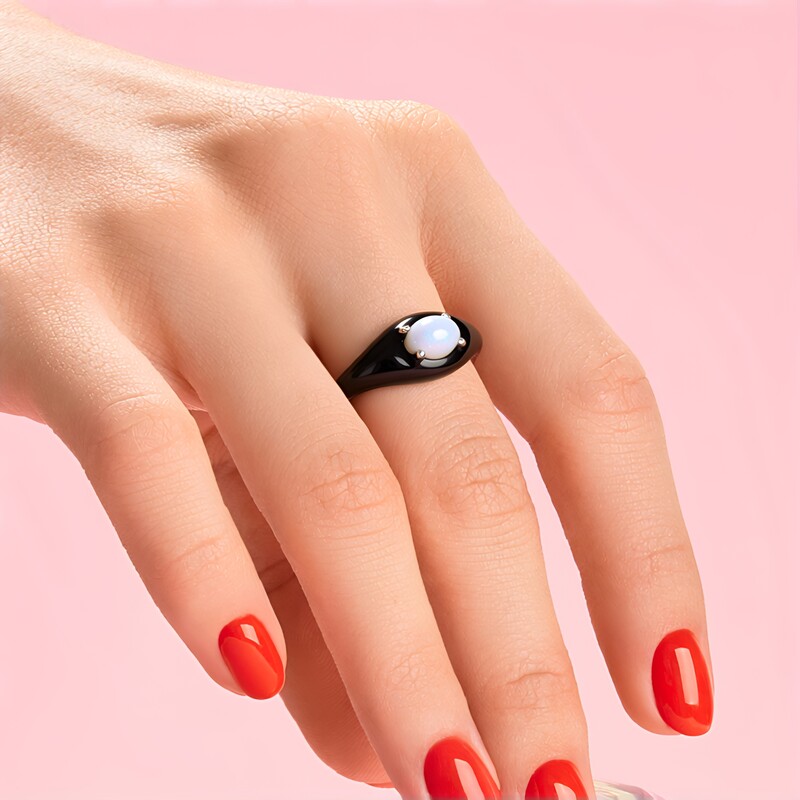 Anello in argento con Opale Australiano