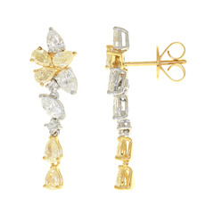 Gouden oorbellen met gele S12 diamanten (CIRARI)