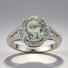 Anello in argento con Ametista Verde