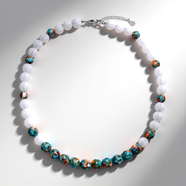 Multi Gem Silver Necklace