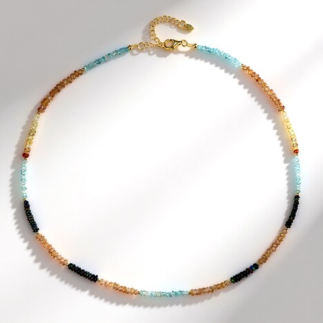 Collana in argento con Zircone Cognac