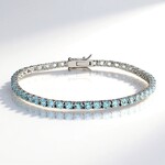 Bracciale in argento con Topazio Blu Cielo