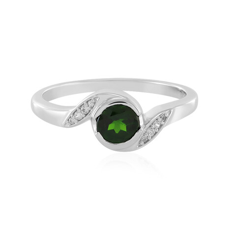 Anello in argento con Diopside Russo