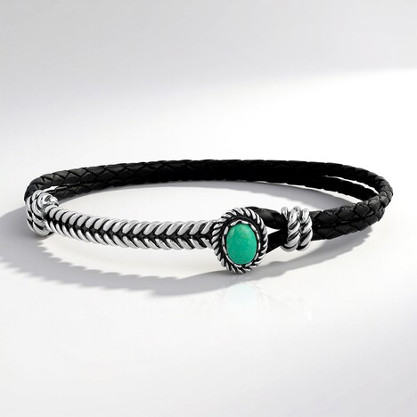 Bracelet en argent et Turquoise verte (Desert Chic)