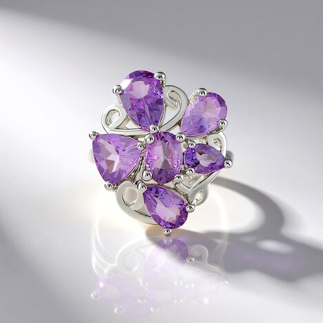Bague en argent et Améthyste