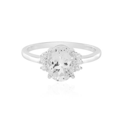Anillo en plata con Topacio blanco