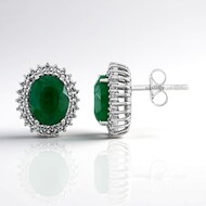 Boucles d'oreilles en argent et Béryl couleur émeraude
