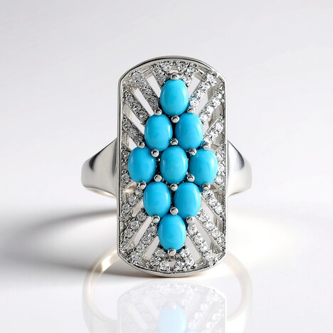 Anello in argento con Turchese Sleeping Beauty (Faszination Türkis)