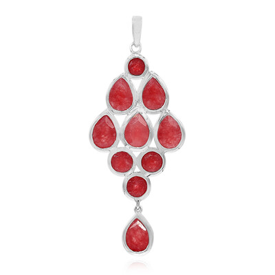 Pendentif en argent et Jade rouge