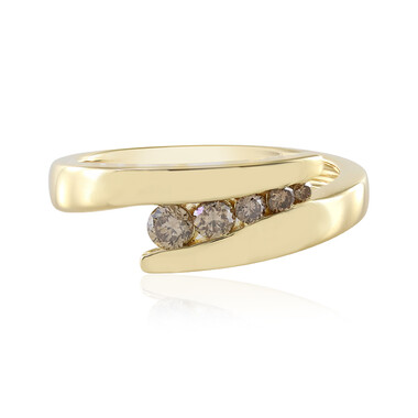 I3 Champagner-Brillant-Silberring