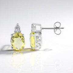 Orecchini in argento con Citrino Limone