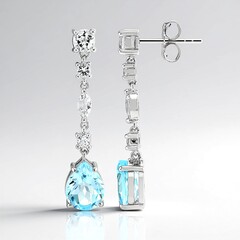 Orecchini in argento con Topazio Blu Cielo