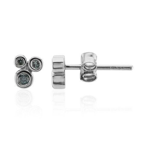 Himmelblauer I1 Brillant-Silberohrringe