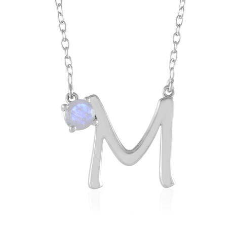 Regenbogen-Mondstein-Silbercollier