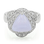 Blauer Band-Achat-Silberring