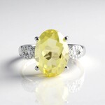 Bague en argent et Quartz citron