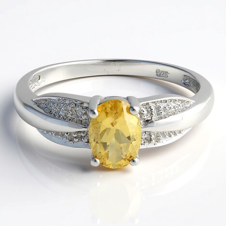 Anello in argento con Quarzo Champagne