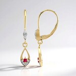 Orecchini in oro con Berillo Rosso