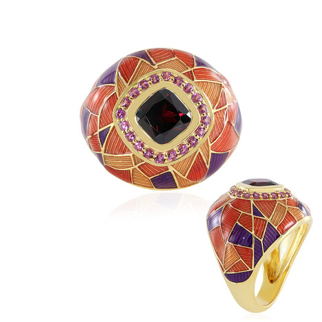 Raspberry Rhodolite Silver Ring