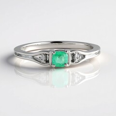 Anello in argento con Smeraldo Colombiano