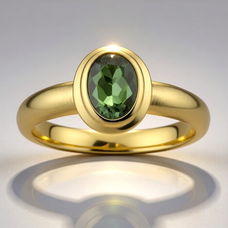 Anello in oro con Tanzanite Verde (CUSTODANA)