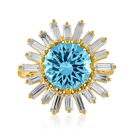 Bague en argent et Topaze bleu ciel