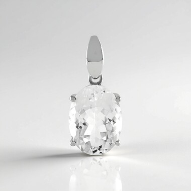 Colgante en plata con Cuarzo blanco