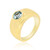 Anillo en plata con Topacio azul suizo