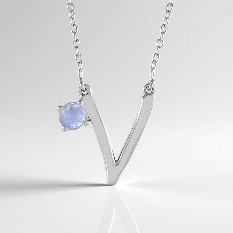 Collana in argento con Pietra di Luna Arcobaleno